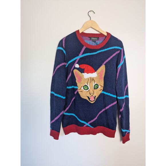 33 Degrees Light Up Cat Ugly Christmas Sweater - Picture 2 of 7